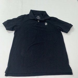 PS Aeropostale Boys Polo Shirt Size 12 Black Solid Short Sleeve